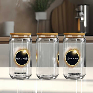 Iceland Total Solar Eclipse 2026 Glass Can Path of Totality Astronomy Gift TS02 Print Your Wear