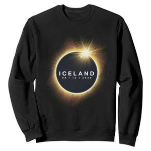 Iceland Total Solar Eclipse 2026 Sweatshirt Path of Totality Astronomy Gift TS02 Black Print Your Wear