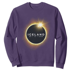 Iceland Total Solar Eclipse 2026 Sweatshirt Path of Totality Astronomy Gift TS02 Purple Print Your Wear