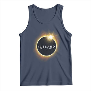 Iceland Total Solar Eclipse 2026 Tank Top Path of Totality Astronomy Gift TS02 Navy Print Your Wear