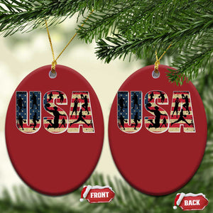 USA American Flag Basketball Christmas Ornament For Sports Enthusiast TS02 Oval Red Print Your Wear