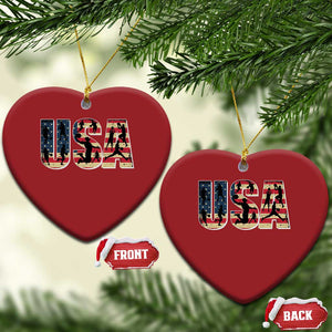 USA American Flag Basketball Christmas Ornament For Sports Enthusiast TS02 Heart Red Print Your Wear