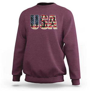 USA American Flag Basketball Sweatshirt For Sports Enthusiast TS02 Maroon Print Your Wear