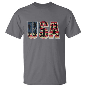 USA American Flag Basketball T Shirt For Sports Enthusiast TS02 Charcoal Print Your Wear