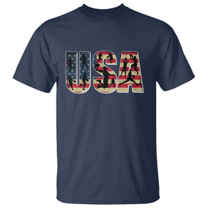 USA American Flag Basketball T Shirt For Sports Enthusiast TS02 Navy Print Your Wear