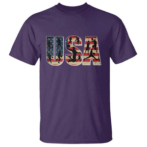 USA American Flag Basketball T Shirt For Sports Enthusiast TS02 Purple Print Your Wear