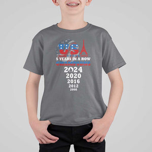 USA American Flag Basketball T Shirt For Kid 5 Years In A Row Champions 2024 TS02 Charcoal Print Your Wear