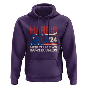 Harris Walz 2024 Hoodie Mind Your Own Damn Business Retro Vintage TS02 Purple Print Your Wear