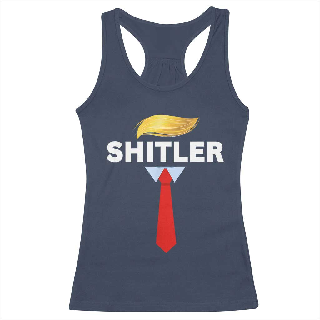 Funny Political Satire Racerback Tank Top Sarcastic Political Parody TS02 Navy Print Your Wear