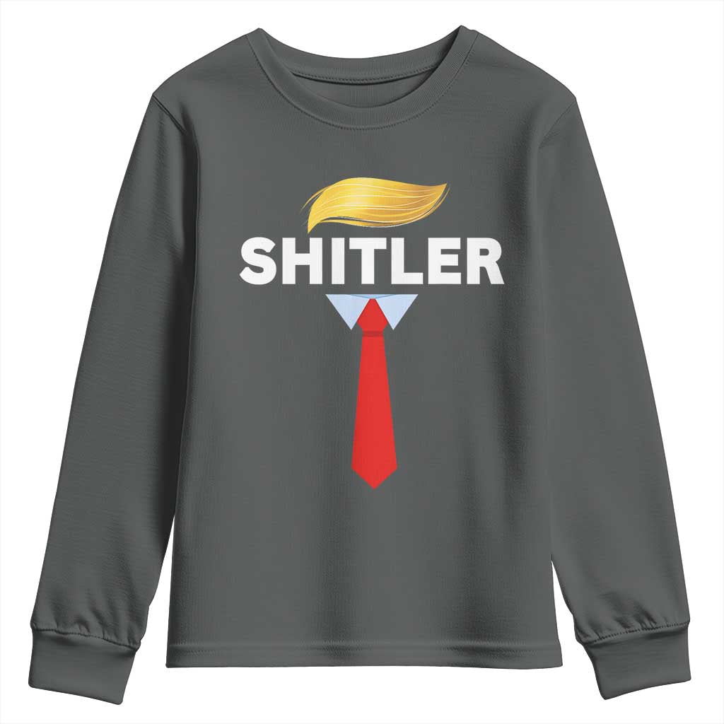 Funny Political Satire Youth Sweatshirt Sarcastic Political Parody TS02 Dark Heather Print Your Wear