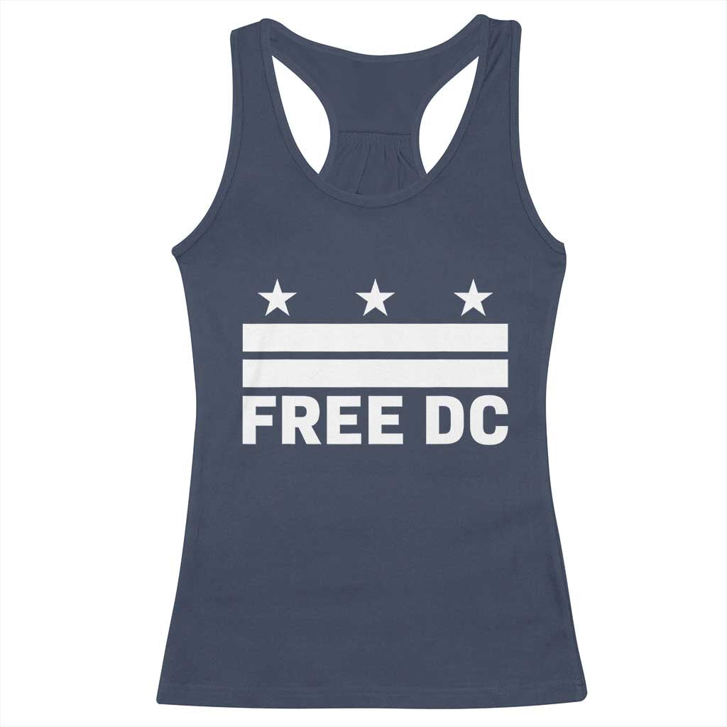 Free DC Racerback Tank Top Defend Washington D.C. Statehood Politics TS02 Navy Print Your Wear