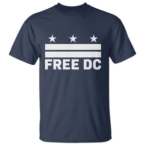 Free DC T Shirt Defend Washington D.C. Statehood Politics TS02 Navy Print Your Wear