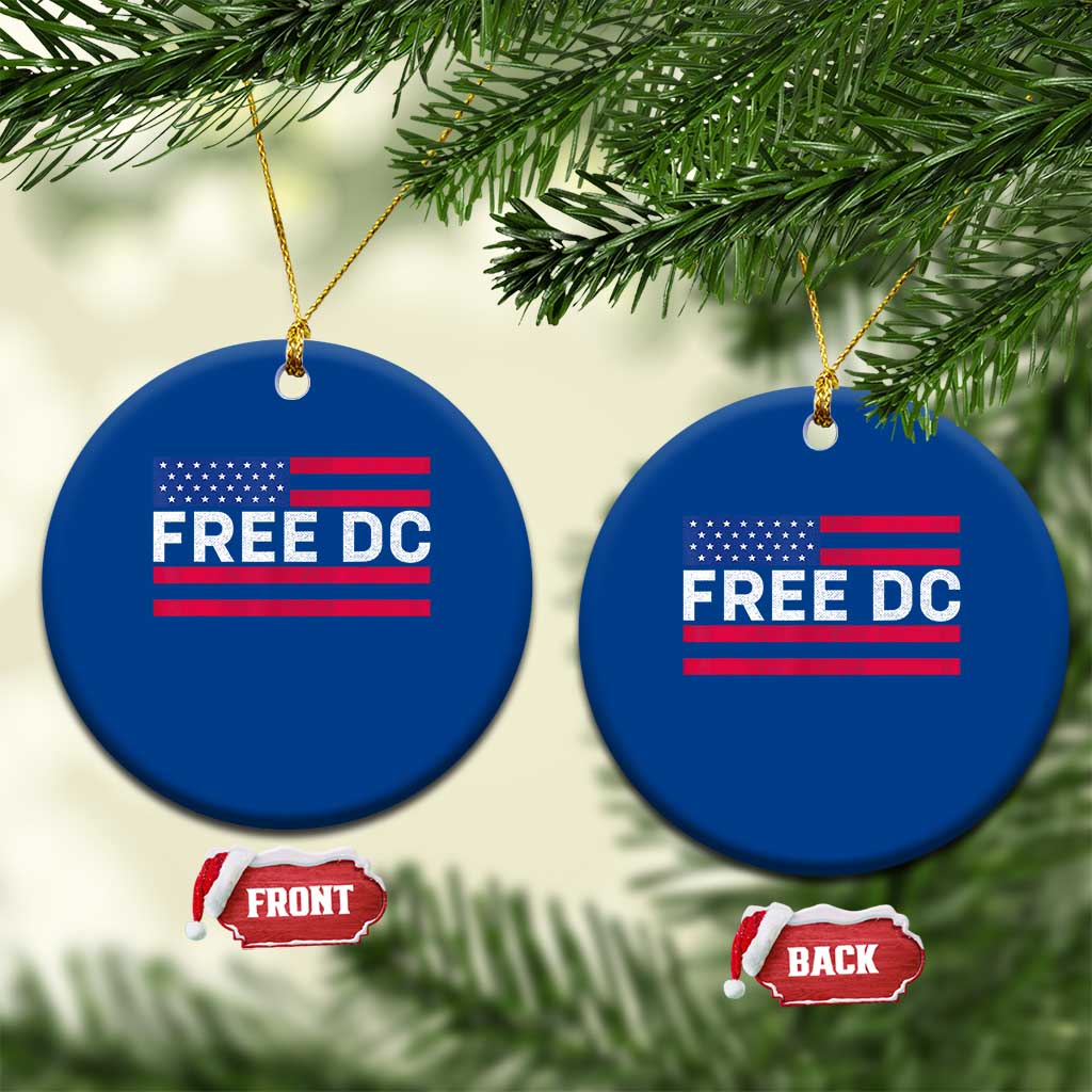Free DC Patriotic Ceramic Ornament Defend Washington D.C. Statehood American Flag TS02 1pc Blue Print Your Wear