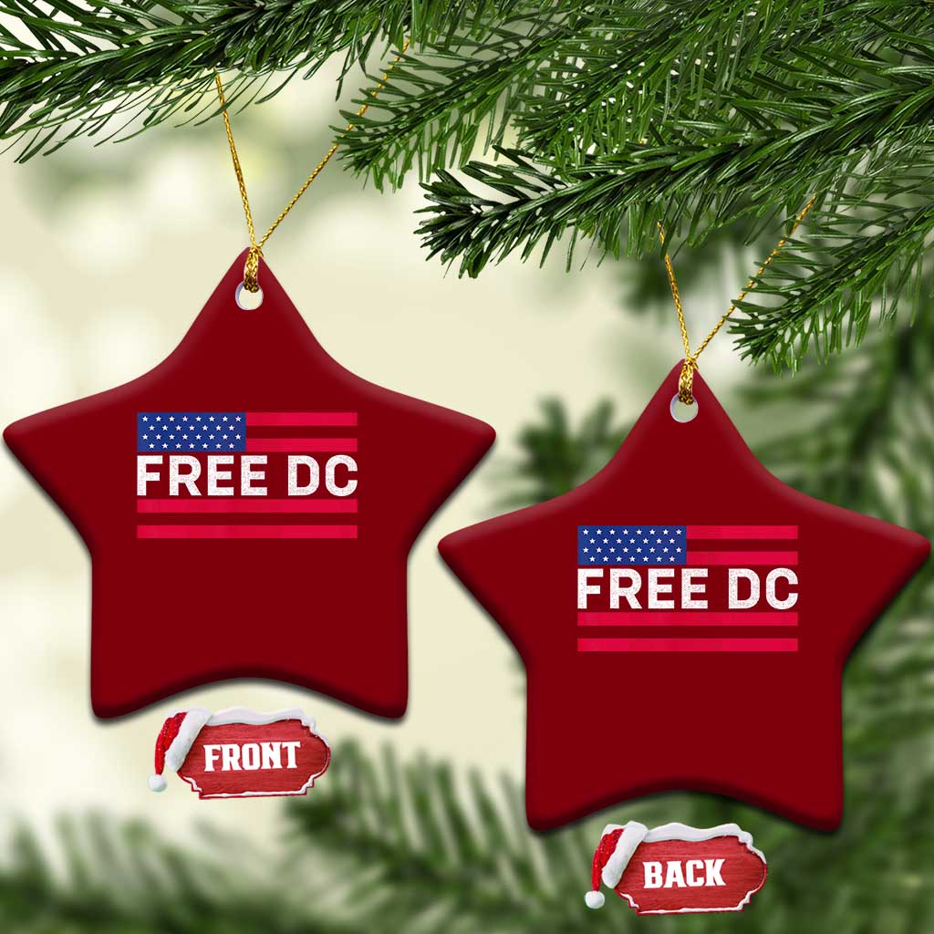 Free DC Patriotic Ceramic Ornament Defend Washington D.C. Statehood American Flag TS02 Print Your Wear