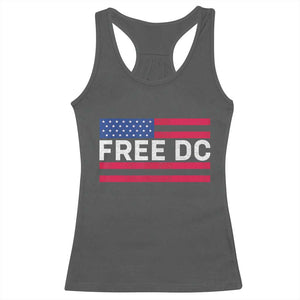 Free DC Patriotic Racerback Tank Top Defend Washington D.C. Statehood American Flag TS02 Dark Heather Print Your Wear