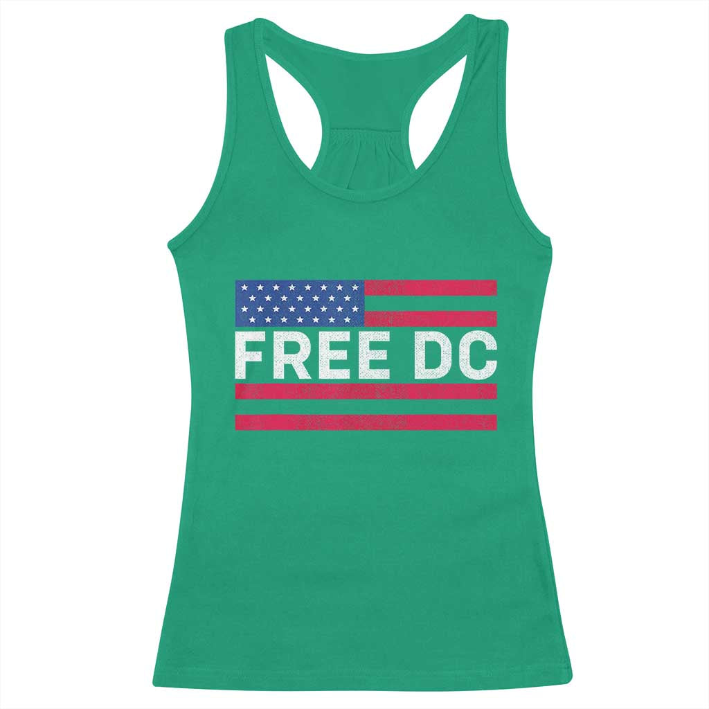 Free DC Patriotic Racerback Tank Top Defend Washington D.C. Statehood American Flag TS02 Irish Green Print Your Wear