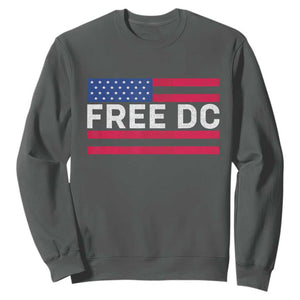 Free DC Patriotic Sweatshirt Defend Washington D.C. Statehood American Flag TS02 Dark Heather Print Your Wear