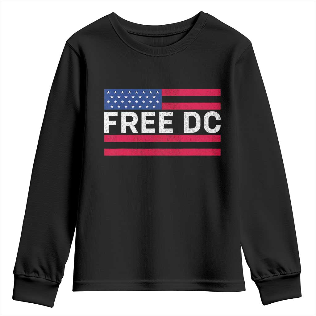 Free DC Patriotic Youth Sweatshirt Defend Washington D.C. Statehood American Flag TS02 Black Print Your Wear