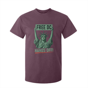 Free DC Hands Off T Shirt For Kid Statue of Liberty for Washington D.C. Rights TS02 Maroon Print Your Wear