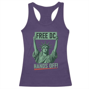 Free DC Hands Off Racerback Tank Top Statue of Liberty for Washington D.C. Rights TS02 Purple Print Your Wear