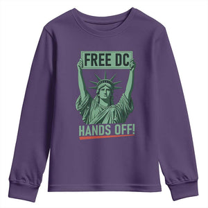 Free DC Hands Off Youth Sweatshirt Statue of Liberty for Washington D.C. Rights TS02 Purple Print Your Wear