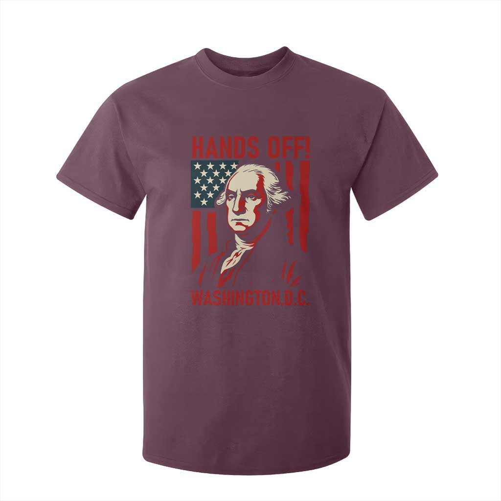 Hands Off DC Patriotic T Shirt For Kid George Washington American Flag TS02 Maroon Print Your Wear