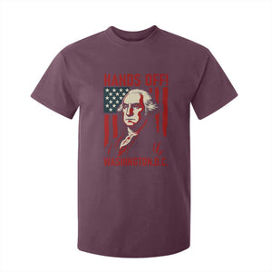 Hands Off DC Patriotic T Shirt For Kid George Washington American Flag TS02 Maroon Print Your Wear