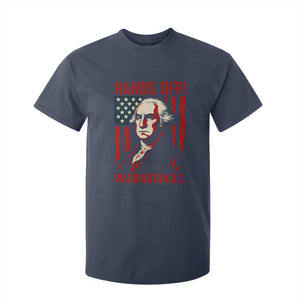 Hands Off DC Patriotic T Shirt For Kid George Washington American Flag TS02 Navy Print Your Wear