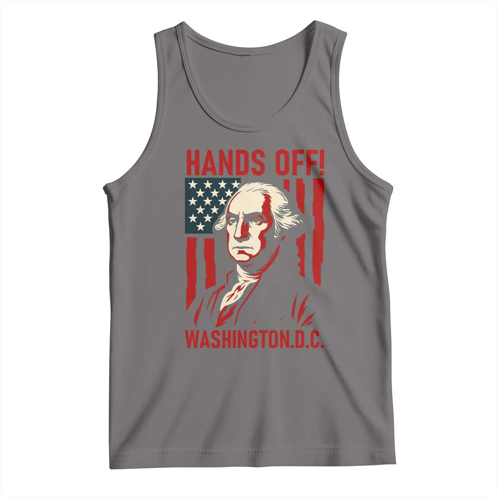 Hands Off DC Patriotic Tank Top George Washington American Flag TS02 Deep Heather Print Your Wear