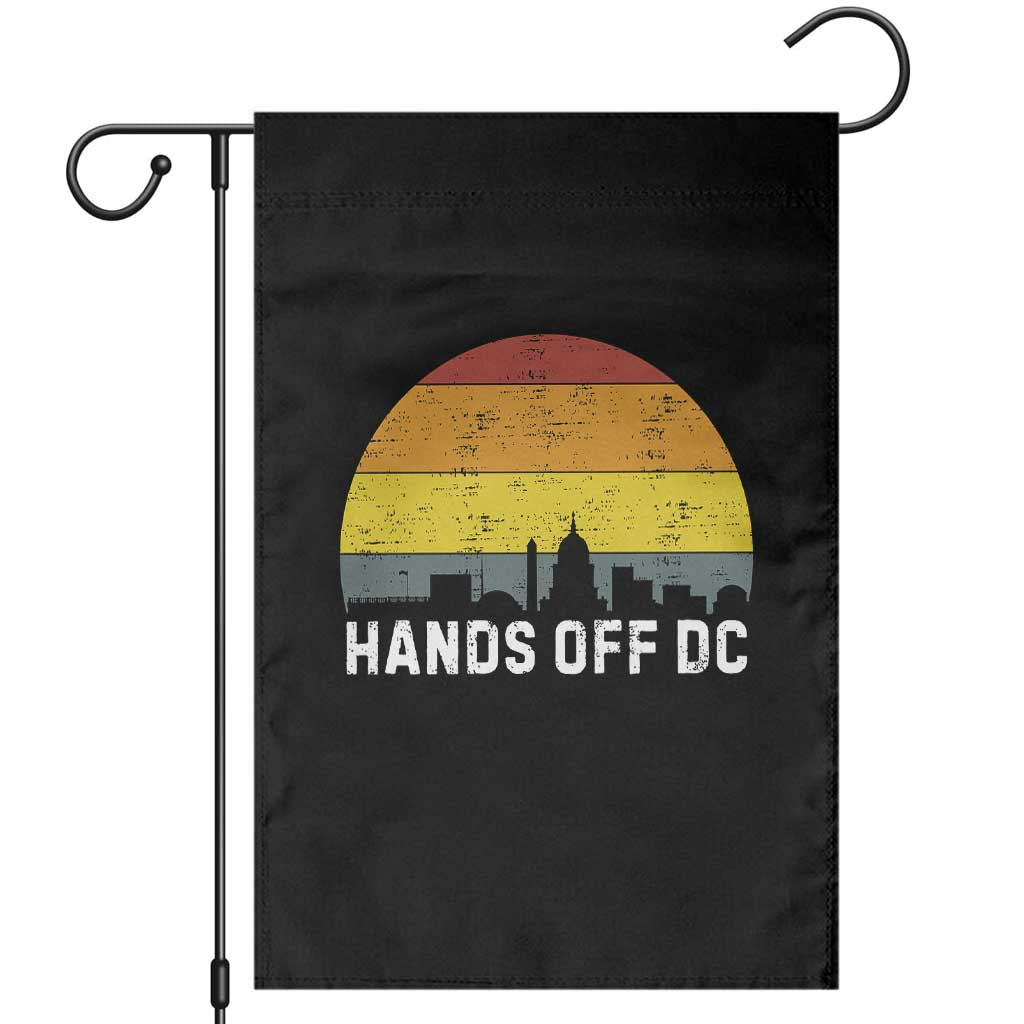 Hands Off DC Garden Flag Retro Washington D.C. Skyline TS02 Black Print Your Wear