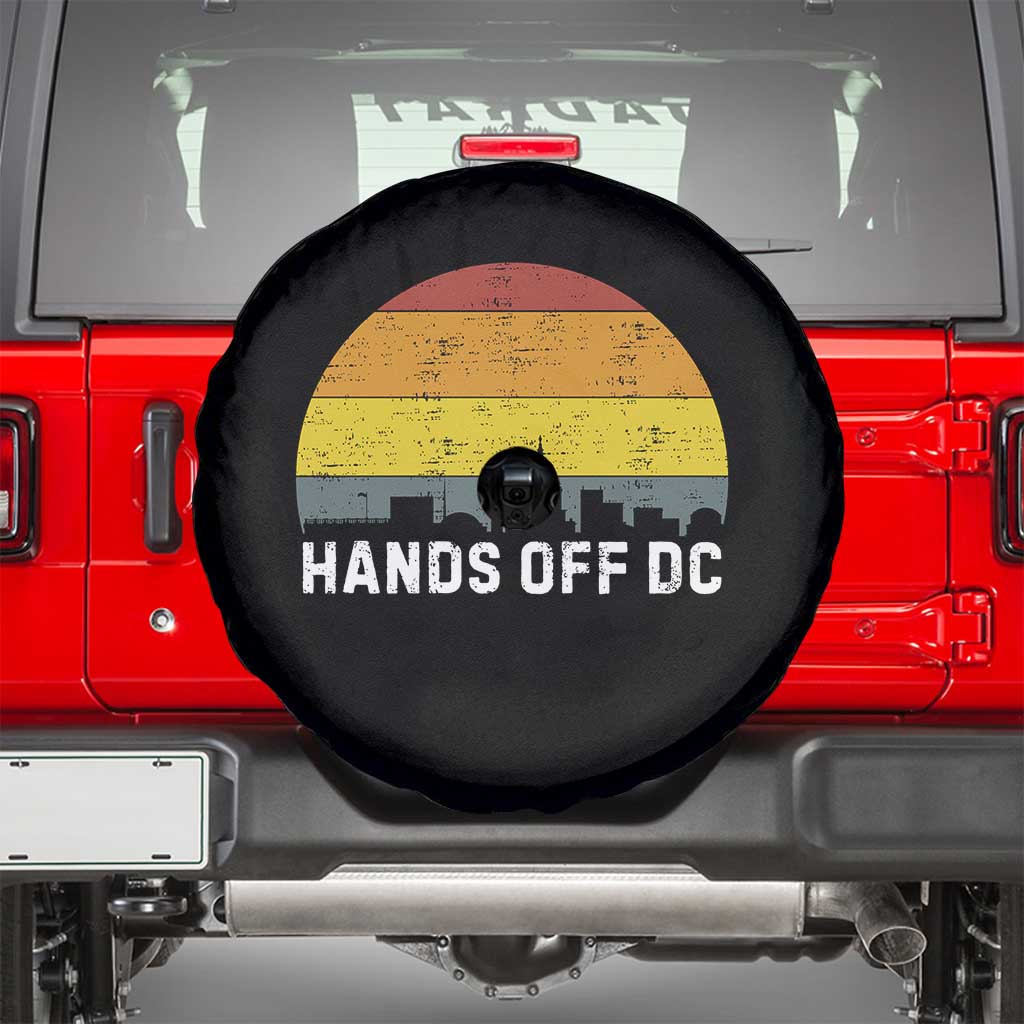 Hands Off DC Spare Tire Cover Retro Washington D.C. Skyline TS02 Black Print Your Wear