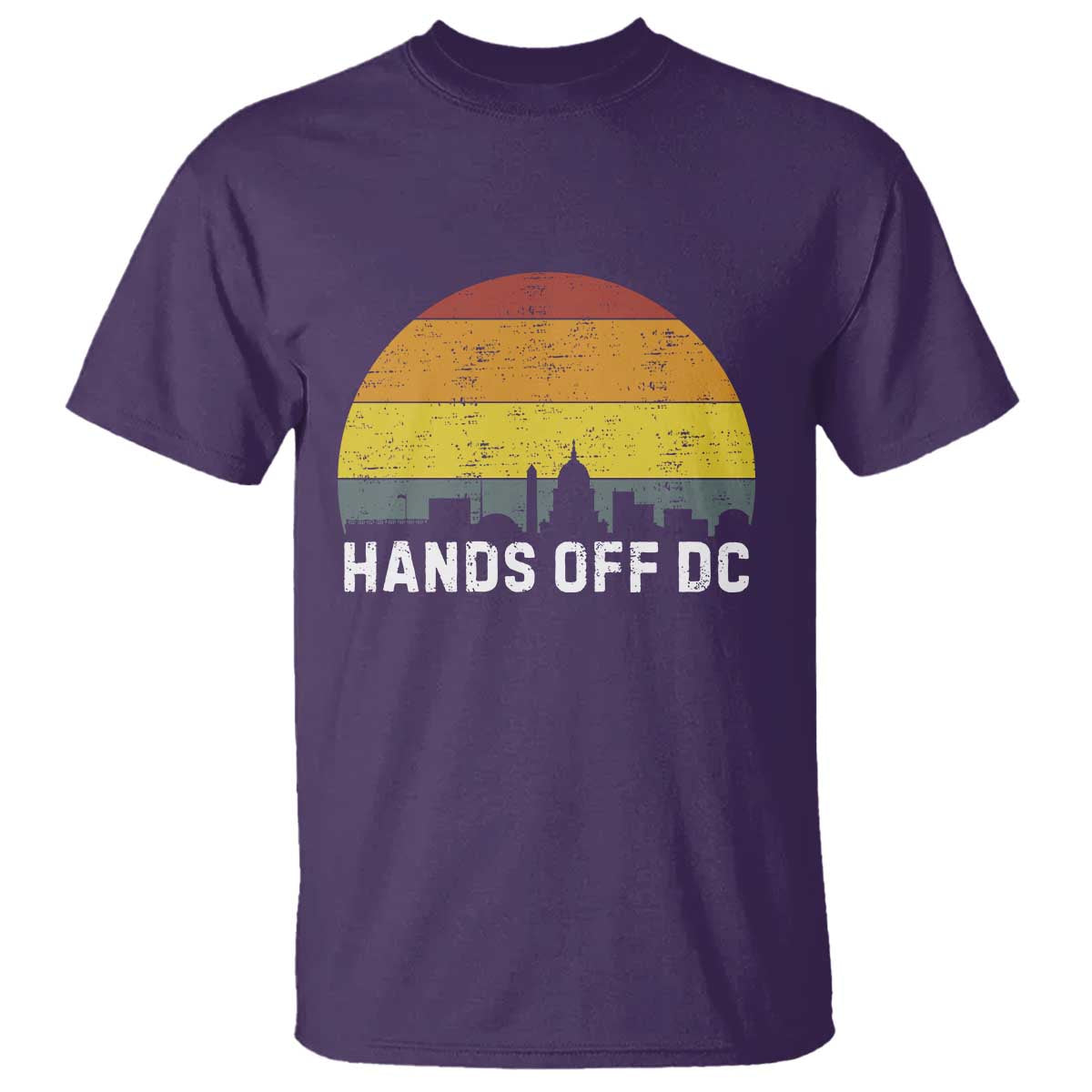 Hands Off DC T Shirt Retro Washington D.C. Skyline TS02 Purple Print Your Wear