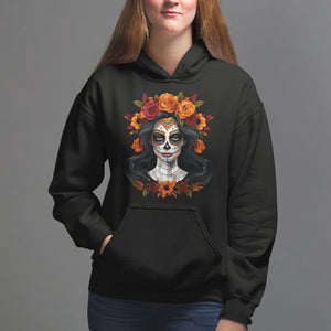 Day of the Dead Women Hoodie De Los Muertos Calavera La Catrina Sugar Skull Women TS02 Black Printyourwear