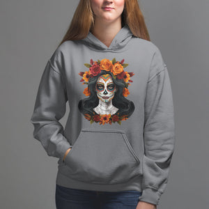 Day of the Dead Women Hoodie De Los Muertos Calavera La Catrina Sugar Skull Women TS02 Charcoal Printyourwear