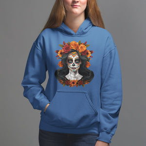 Day of the Dead Women Hoodie De Los Muertos Calavera La Catrina Sugar Skull Women TS02 Royal Blue Printyourwear