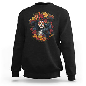 Day of the Dead Women Sweatshirt La Catrina De Los Muertos Calavera Sugar Skull Women TS02 Black Printyourwear