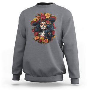 Day of the Dead Women Sweatshirt La Catrina De Los Muertos Calavera Sugar Skull Women TS02 Charcoal Printyourwear