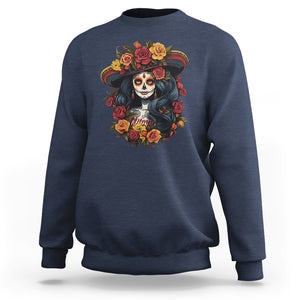 Day of the Dead Women Sweatshirt La Catrina De Los Muertos Calavera Sugar Skull Women TS02 Navy Printyourwear