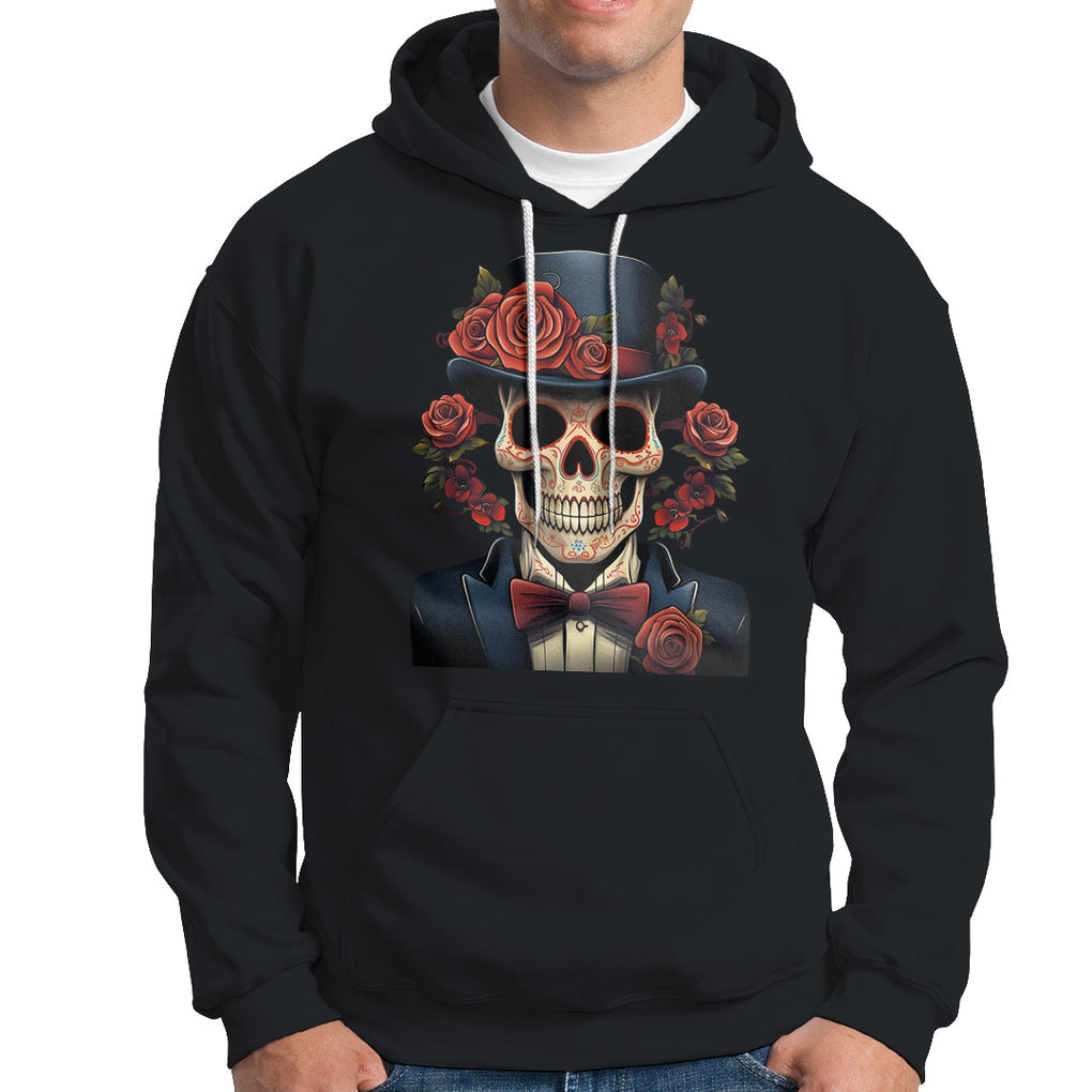 Day of the Dead Men Hoodie Dia De Los Muertos Calavera Sugar Skull Man Fancy Dress TS02 Charcoal Printyourwear