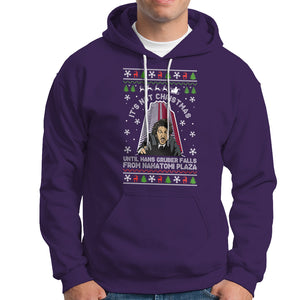 Nakatomi Plaza Hoodie It's Not Christmas Until Hans Gruber Falls TS02 Purple Printyourwear