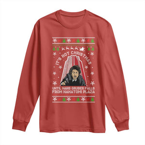 Nakatomi Plaza Long Sleeve Shirt It's Not Christmas Until Hans Gruber Falls TS02 Red Print Your Wear