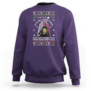 Nakatomi Plaza Sweatshirt It's Not Christmas Until Hans Gruber Falls TS02 Purple Printyourwear