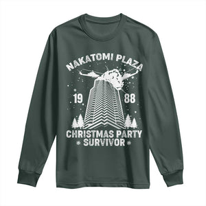 Nakatomi Plaza Long Sleeve Shirt Christmas Party 1988 Survivor TS02 Dark Forest Green Print Your Wear