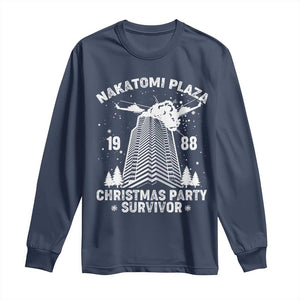 Nakatomi Plaza Long Sleeve Shirt Christmas Party 1988 Survivor TS02 Navy Print Your Wear