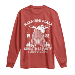 Nakatomi Plaza Long Sleeve Shirt Christmas Party 1988 Survivor TS02 Red Print Your Wear