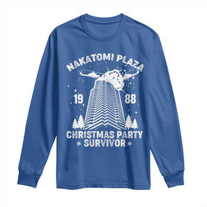 Nakatomi Plaza Long Sleeve Shirt Christmas Party 1988 Survivor TS02 Royal Blue Print Your Wear