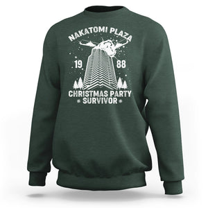 Nakatomi Plaza Sweatshirt Christmas Party 1988 Survivor TS02 Dark Forest Green Printyourwear