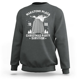 Nakatomi Plaza Sweatshirt Christmas Party 1988 Survivor TS02 Dark Heather Printyourwear