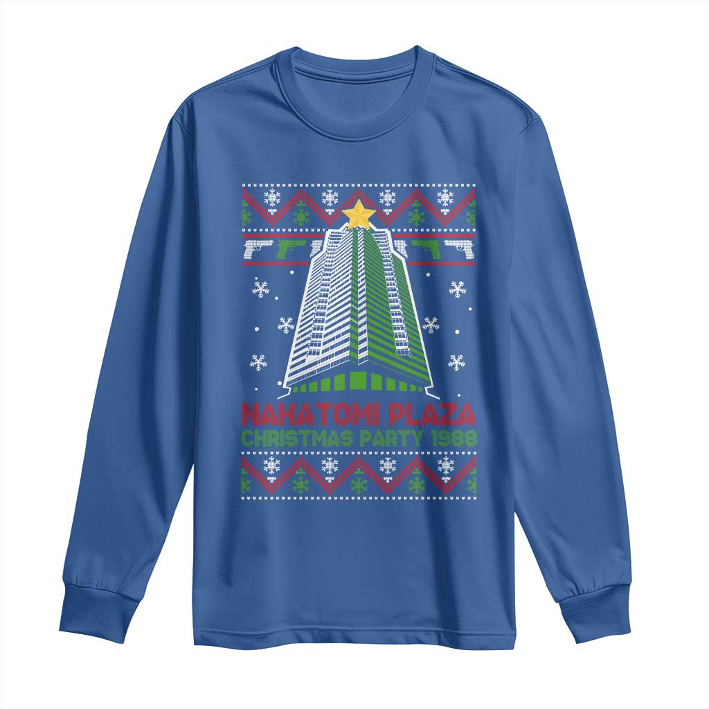 Nakatomi Plaza Long Sleeve Shirt Christmas Party 1988 TS02 Royal Blue Print Your Wear