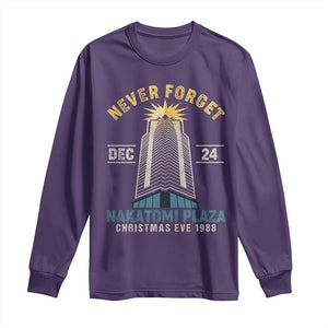 Nakatomi Plaza Long Sleeve Shirt Never Forget December 24 Christmas Eve 1988 TS02 Purple Print Your Wear